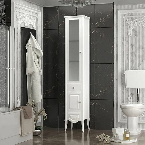 Шкаф-пенал Opadiris Брунелла, белый матовый, левый 00-00004341 Шкаф-пенал Opadiris Брунелла, белый матовый, левый 00-00004341