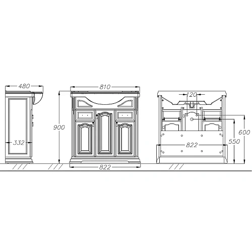 Тумба под раковину Opadiris Риспекто 80, орех антикварный (под раковину Классик 80) 00-00006025 Тумба под раковину Opadiris Риспекто 80, орех антикварный (под раковину Классик 80) 00-00006025