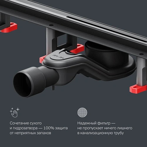 Душевой лоток AM.PM Master Flow W01SC-S11-060-05BM slim line 60см, черный матовый Душевой лоток AM.PM Master Flow W01SC-S11-060-05BM slim line 60см, черный матовый