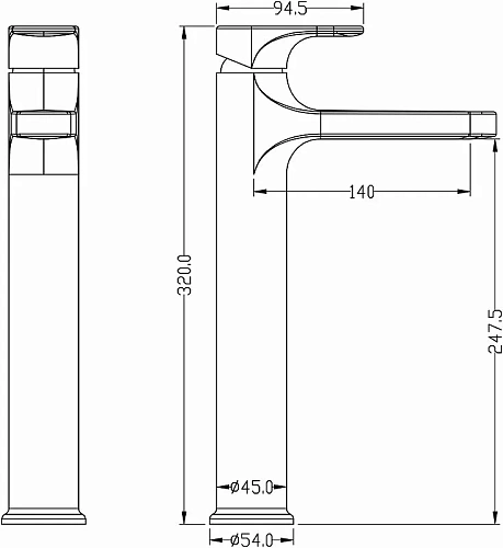 Смеситель для раковины SPECTRE Nickle Brush 452-NB Смеситель для раковины SPECTRE Nickle Brush 452-NB