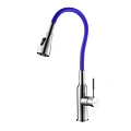 Смеситель для кухни Lemark Expert LM5082S-Violet с гибким изливом, хром матовый/фиолетовый Смеситель для кухни Lemark Expert LM5082S-Violet с гибким изливом, хром матовый/фиолетовый
