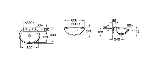 Раковина Roca Fontana 60х48 327877000 Раковина Roca Fontana 60х48 327877000