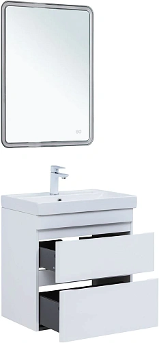 Тумба под раковину Aquanet Слим 60 00346047 белый сатин Тумба под раковину Aquanet Слим 60 00346047 белый сатин