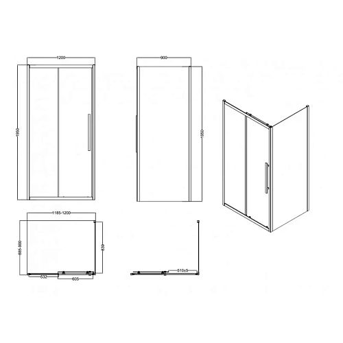 Душевой уголок Esbano FLEX (ESOGF129PSC) ESF-129PS-C 120x90x195 Душевой уголок Esbano FLEX (ESOGF129PSC) ESF-129PS-C 120x90x195