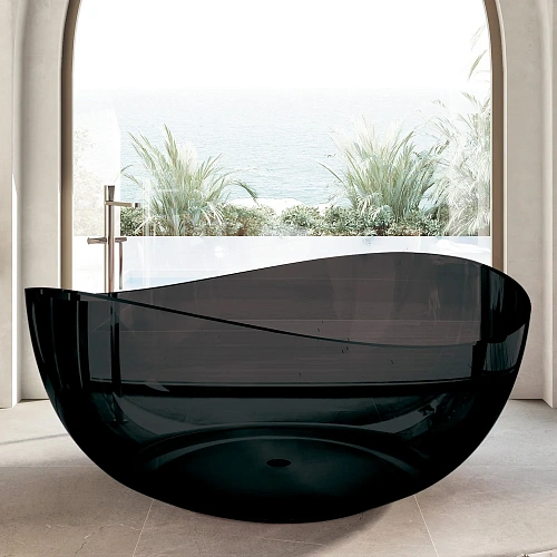 Ванна отдельностоящая ABBER Kristall AT9705Onyx прозрачная черная Ванна отдельностоящая ABBER Kristall AT9705Onyx прозрачная черная