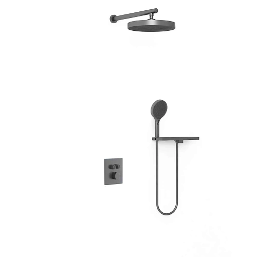 Душевая система Vincea Inspire VSFW-3I21MT2RGM встраиваемый, термостат, вороненая сталь Душевая система Vincea Inspire VSFW-3I21MT2RGM встраиваемый, термостат, вороненая сталь