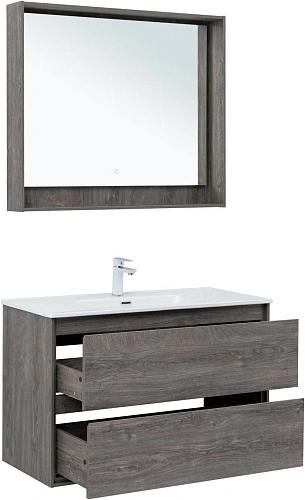 Тумба под раковину Aquanet Милан 100 дуб рошелье 00336375 подвесная Тумба под раковину Aquanet Милан 100 дуб рошелье 00336375 подвесная