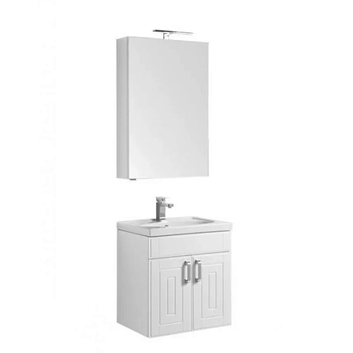 Комплект мебели Aquanet Рондо 60 белый (2 дверцы, зеркало камерино) 00195700 Комплект мебели Aquanet Рондо 60 белый (2 дверцы, зеркало камерино) 00195700