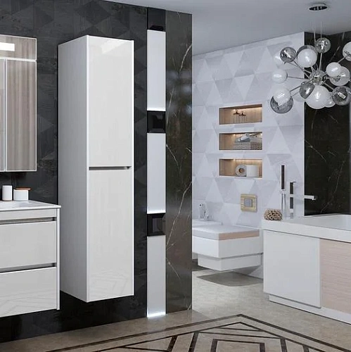 Шкаф-пенал Opadiris Фреш, белый/белый, вар.2 00-00007082 Шкаф-пенал Opadiris Фреш, белый/белый, вар.2 00-00007082