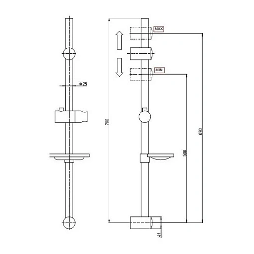 Душевой гарнитур Paini Pad 50CR124/ABL Душевой гарнитур Paini Pad 50CR124/ABL