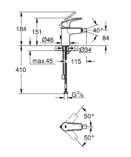 Смеситель для биде GROHE Eurosmart S-Size (32927003) Смеситель для биде GROHE Eurosmart S-Size (32927003)