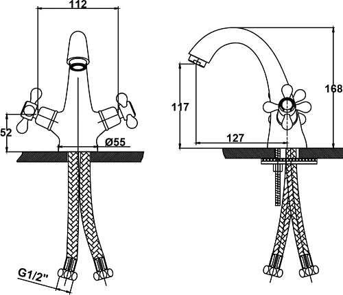 Смеситель для раковины Kaiser 44311-1G/An античная бронза Смеситель для раковины Kaiser 44311-1G/An античная бронза