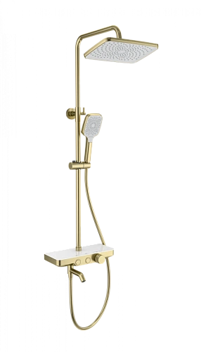 Душевая система Wonzon & Woghand с термостатом, брашированное золото (WW-B3099-A-BG) Душевая система Wonzon & Woghand с термостатом, брашированное золото (WW-B3099-A-BG)