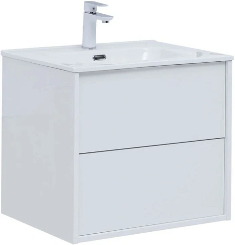 Тумба под раковину Aquanet Lino 60 (Flat) белый глянец 00287540 Тумба под раковину Aquanet Lino 60 (Flat) белый глянец 00287540