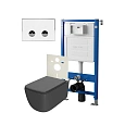 Комплект инсталляции Point Элемент П PN45121 с клавишей смыва Венера, белый/хром, PN44071WC и унитазом Меркурий с сиденьем микролифт графит, PN41831GM Комплект инсталляции Point Элемент П PN45121 с клавишей смыва Венера, белый/хром, PN44071WC и унитазом Меркурий с сиденьем микролифт графит, PN41831GM