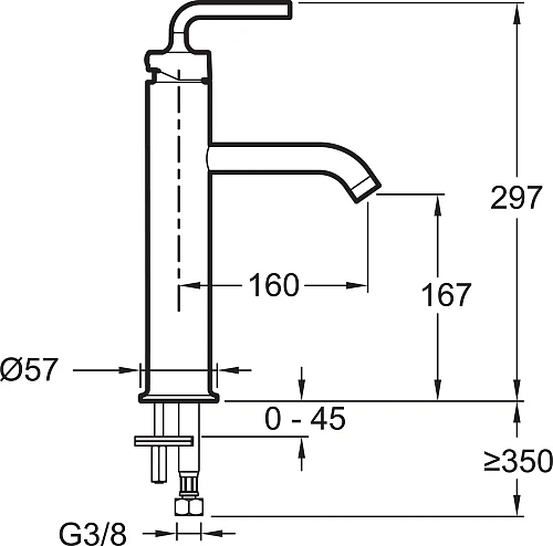 Смеситель для раковины Jacob Delafon Purist E14404-4A-CP Смеситель для раковины Jacob Delafon Purist E14404-4A-CP