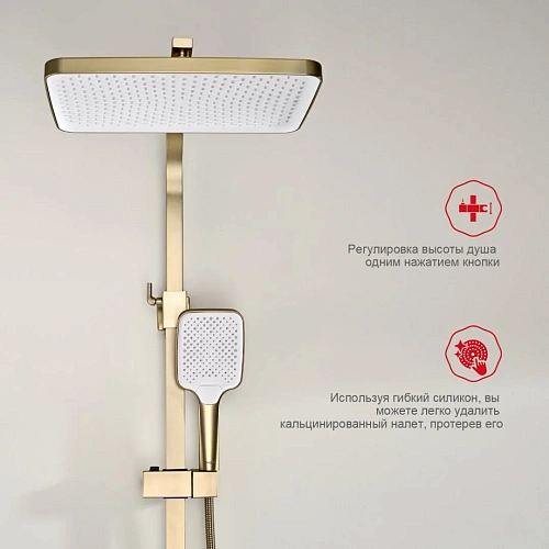Душевая система Raglo R01.24.03, золотой сатин Душевая система Raglo R01.24.03, золотой сатин