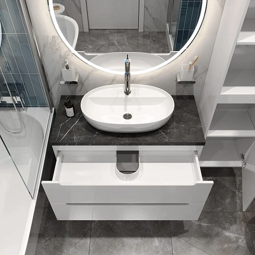 Тумба со столешницей и раковиной BelBagno ETNA 100 etna100bl-kepmno-1346-set подвесная ETNA100BL-KEPMNO-1346-SET Тумба со столешницей и раковиной BelBagno ETNA 100 etna100bl-kepmno-1346-set подвесная ETNA100BL-KEPMNO-1346-SET