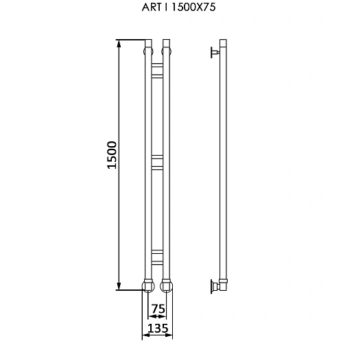 Полотенцесушитель водяной Ника Art-1 1500/75 Полотенцесушитель водяной Ника Art-1 1500/75