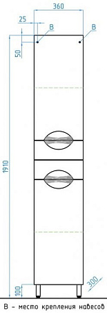 Шкаф-пенал Style Line Жасмин 36 ЛС-00000045 Шкаф-пенал Style Line Жасмин 36 ЛС-00000045