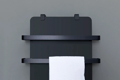 Полотенцесушитель электрический Allen Brau Infinity 120x44 00325638 с рейлингом 2.0 и креплением, черный матовый Полотенцесушитель электрический Allen Brau Infinity 120x44 00325638 с рейлингом 2.0 и креплением, черный матовый