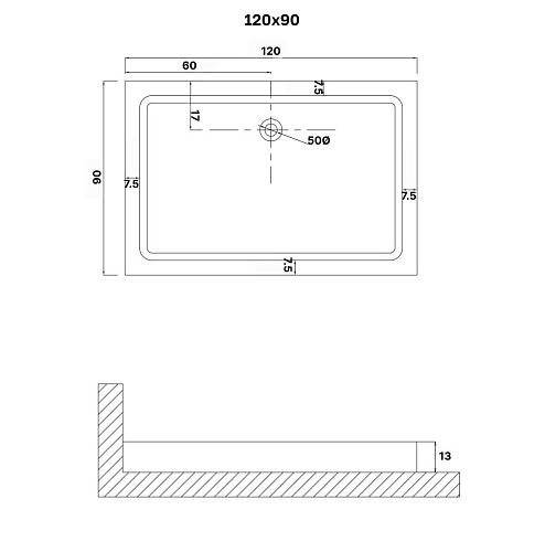 Душевой поддон Niagara Eco NG-P1290-14Q (120x90x13) пластик, прямоугольник, цвет белый Душевой поддон Niagara Eco NG-P1290-14Q (120x90x13) пластик, прямоугольник, цвет белый