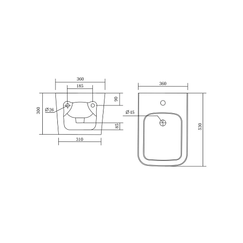 Биде подвесное Aquatek ЛИБРА AQ0506-00, 530x360x300 мм, цвет белый Биде подвесное Aquatek ЛИБРА AQ0506-00, 530x360x300 мм, цвет белый