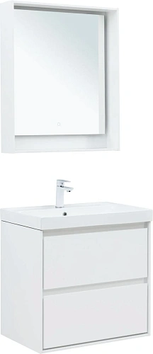 Тумба под раковину Aquanet Милан 70 белый глянец 00336368 подвесная Тумба под раковину Aquanet Милан 70 белый глянец 00336368 подвесная