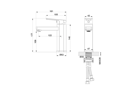 Смеситель для раковины Wonzon & Woghand черный матовый (WW-88139010-MB) Смеситель для раковины Wonzon & Woghand черный матовый (WW-88139010-MB)