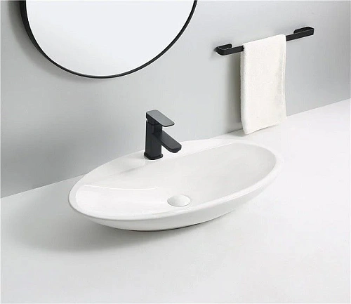 Раковина CeramaLux 9435 накладная, белый Раковина CeramaLux 9435 накладная, белый