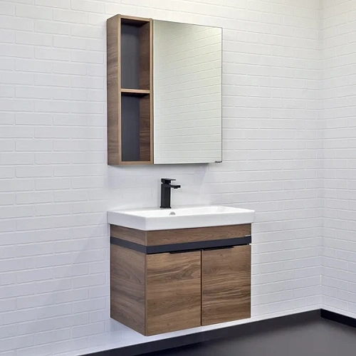 Зеркальный шкаф Comforty Соло-70 00-00011589 дуб темно-коричневый Зеркальный шкаф Comforty Соло-70 00-00011589 дуб темно-коричневый