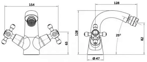Смеситель для биде Boheme MEDICI Presente 316-BSW с черным swarovski Смеситель для биде Boheme MEDICI Presente 316-BSW с черным swarovski
