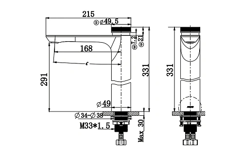 Смеситель для раковины ARROW AMP11872-1GG, серый Смеситель для раковины ARROW AMP11872-1GG, серый