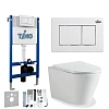 Комплект унитаза Timo INARI TWC-01+FP-004W+TK-503 белый с инсталляцией, клавишей смыва REKO белая с шумоизоляцией и креплениями