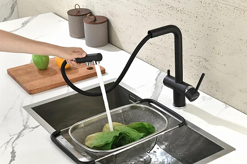 Смеситель для кухни Paulmark SERPENTINE черный Se213222-BLM Смеситель для кухни Paulmark SERPENTINE черный Se213222-BLM