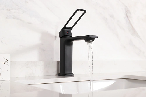 Смеситель для раковины Gid Niagara L057-BM-K L057BMK черный матовый Смеситель для раковины Gid Niagara L057-BM-K L057BMK черный матовый