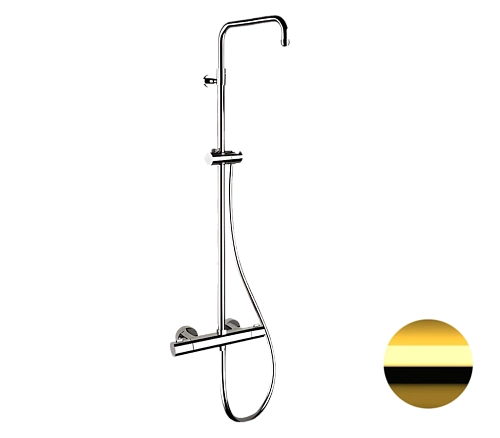 Душевая система Remer Elegance EQ32ASSDDO термостатическая, золото глянцевое Душевая система Remer Elegance EQ32ASSDDO термостатическая, золото глянцевое