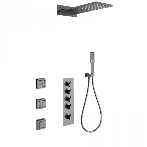 Душевая система Wonzon & Woghand с термостатом, встраиваемая, темный графит (WW-D4100-BGG) Душевая система Wonzon & Woghand с термостатом, встраиваемая, темный графит (WW-D4100-BGG)