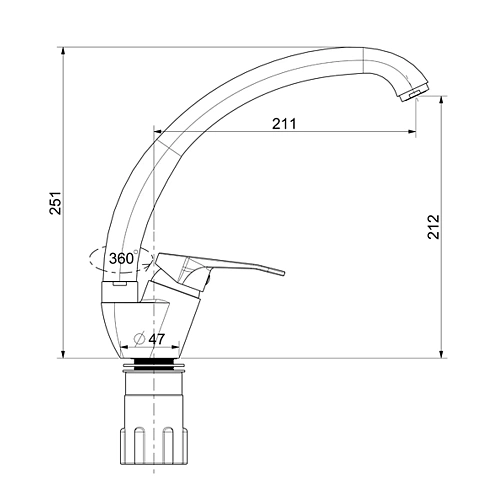 Смеситель для кухни Splenka S202.41.07, серый Смеситель для кухни Splenka S202.41.07, серый