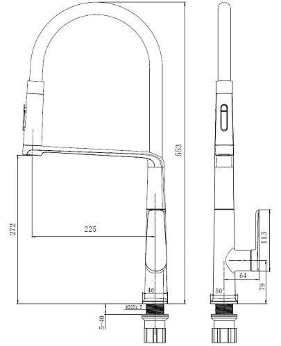 Смеситель для кухни Vincea VKF-118CH, хром Смеситель для кухни Vincea VKF-118CH, хром