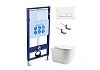 Комплект унитаза SET AQUATEK КЛАССИК cm-061 4в1 с инсталляцией, креплением, клавишей смыва и сиденьем