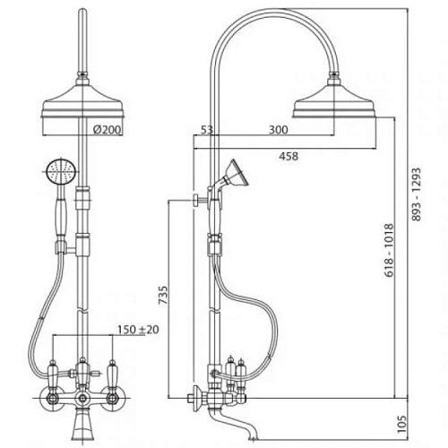 Душевая система CEZARES GOLF-CVD-03/24-Bi Душевая система CEZARES GOLF-CVD-03/24-Bi