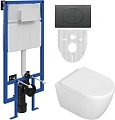Комплект Унитаз подвесной STWORKI Ларвик 5512 безободковый с микролифтом + Система инсталляции для у 588919 Комплект Унитаз подвесной STWORKI Ларвик 5512 безободковый с микролифтом + Система инсталляции для у 588919