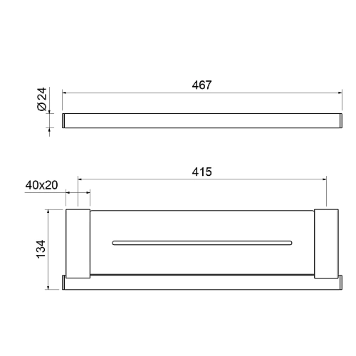 Полка Timo Luiro 18573/17 золото матовое Полка Timo Luiro 18573/17 золото матовое