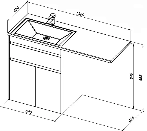 Тумба под раковину Aquanet Токио 68 белый (напольная, 1 ящик, 2 дверцы) 00237746 Тумба под раковину Aquanet Токио 68 белый (напольная, 1 ящик, 2 дверцы) 00237746