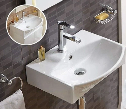 Раковина CeramaLux 78014C подвесная, белый Раковина CeramaLux 78014C подвесная, белый