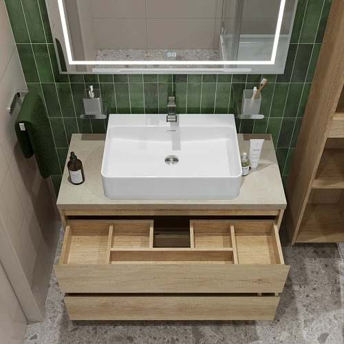 Тумба со столешницей и раковиной BelBagno KRAFT 100 kraft100rnn-kepmco-1338-set подвесная KRAFT100RNN-KEPMCO-1338-SET Тумба со столешницей и раковиной BelBagno KRAFT 100 kraft100rnn-kepmco-1338-set подвесная KRAFT100RNN-KEPMCO-1338-SET