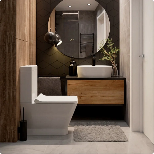 Унитаз напольный AQUAme AQM1005PRO Rimless c сиденьем SoftClose, белый глянец Унитаз напольный AQUAme AQM1005PRO Rimless c сиденьем SoftClose, белый глянец