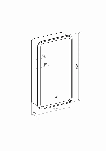 Зеркальный шкаф Taliente подвесной CBled с LED-подсветкой, 40x15x80см TA-CBled-EL4080R Зеркальный шкаф Taliente подвесной CBled с LED-подсветкой, 40x15x80см TA-CBled-EL4080R