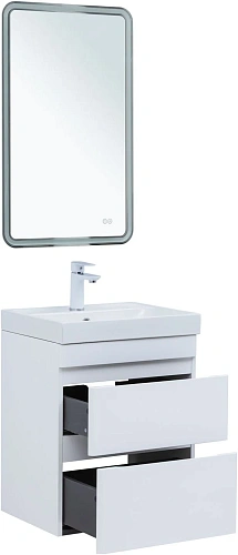 Тумба под раковину Aquanet Слим 50 00346046 белый сатин Тумба под раковину Aquanet Слим 50 00346046 белый сатин